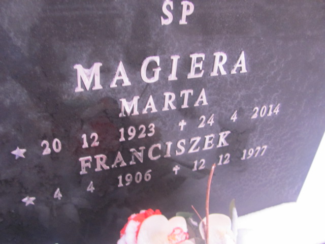 Marta Magiera 1923 Bieruń - Grobonet - Wyszukiwarka osób pochowanych